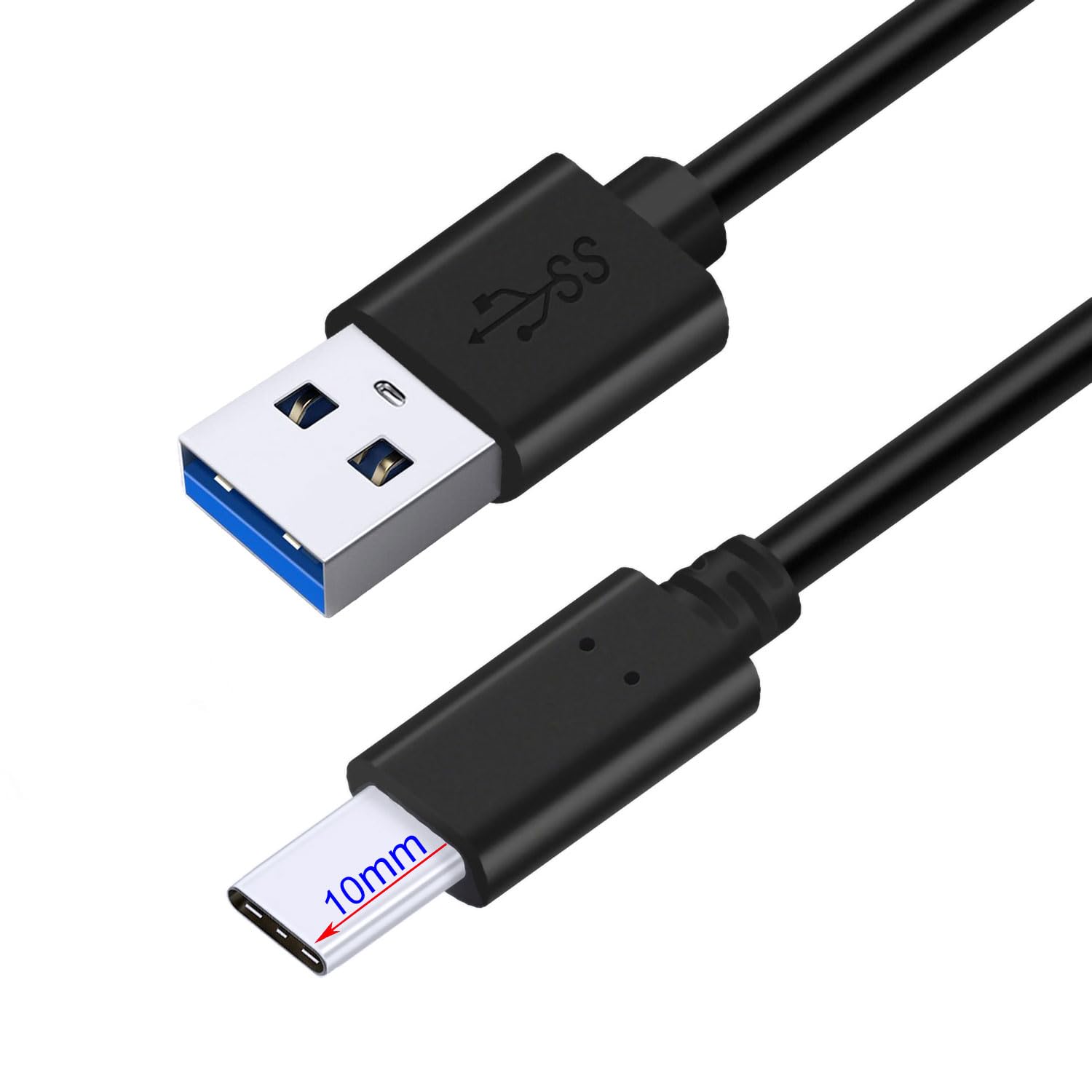 UNIDOPRO 6FT 10mm Extended Tip USB Type C 3A Fast Charger Cable Data Sync for Blackview BV6600E BV5100 BV5900 BV6100 BV6300 BV6800 Pro BV6900 BV9100 BV9600 BV9700 BV9800 BV9900 A80 Pro Tab 8E 8