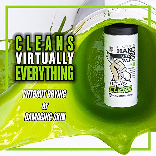 Grip Clean Heavy Duty Hand Wipes & Tool Cleaning Wipes Removes