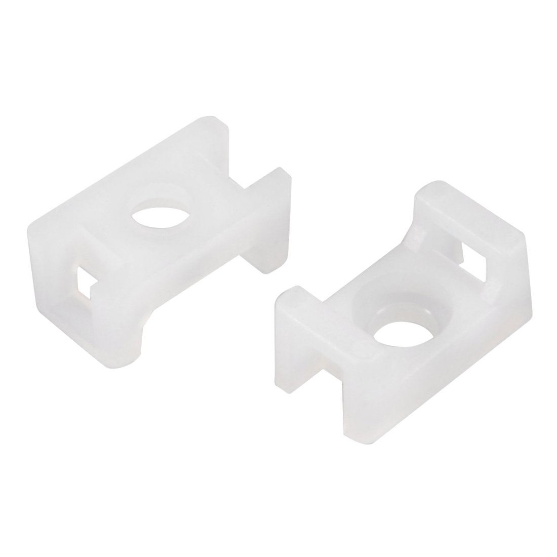 sourcing map Cable Tie Mount Base Saddle Type Wire Holder Nylon 3.8mm Hole Width White 36Pcs