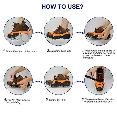 MIRACOL Crampons Ice Cleats Traction Snow Grips 19 Spikes Walk Traction