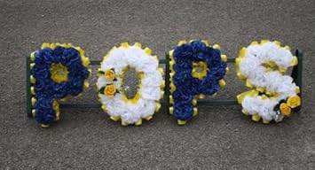 handmade funeral tribute in artificial flowers name 4 letters or ... handmade funeral tribute in artificial flowers name 4 letters or ...