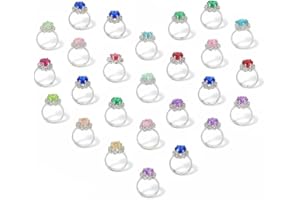 SUPVOX 20-Piece Kids Pretend Jewelry Set Adjustable Simulation Rings for Girls Dress-up Play Party Favors Durable Environment