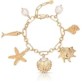 Ettika Gold Bracelet. 18k Gold Plated Bracelets for Women. Oceanic Dreams Charm Bracelet. Jewelry, Birthday Gifts For Women