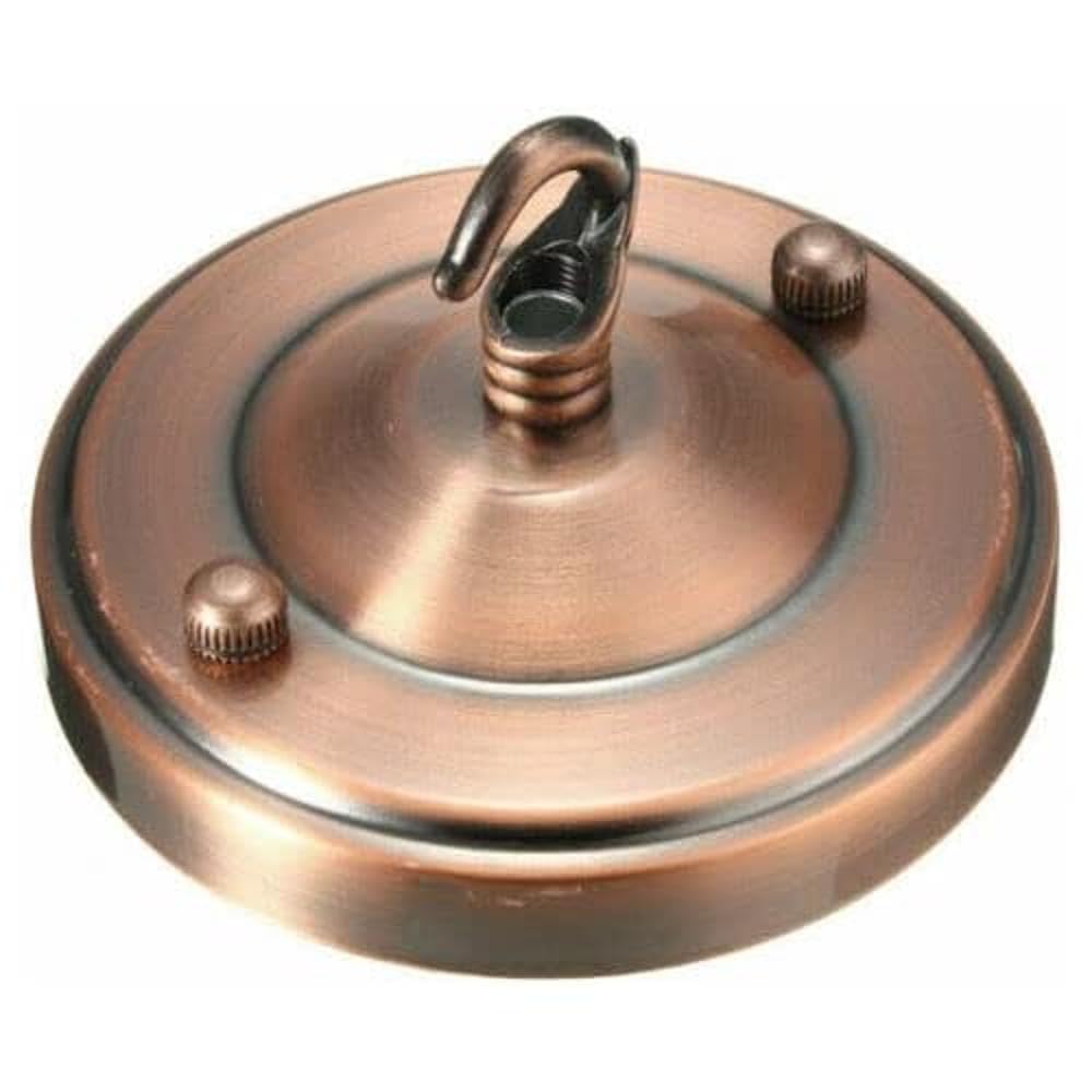 LEDSONE 2 Pack Vintage Single Out Ceiling Rose Hook Plate for Light Fitting Chandelier, 108mm Metal Antique Side Fitting Ceiling Plate with Accessories for Ceiling and Wall Lamp (Copper x 1)
