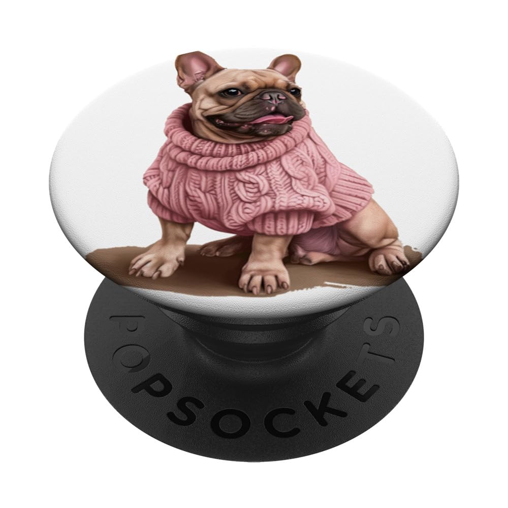 Adorable French Bulldog Dog Wearing Sweater PopSockets Swappable PopGrip