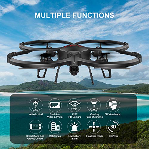 Drones with CameraDBPOWER U818A Discovery FPV 720P HD WiFi Camera