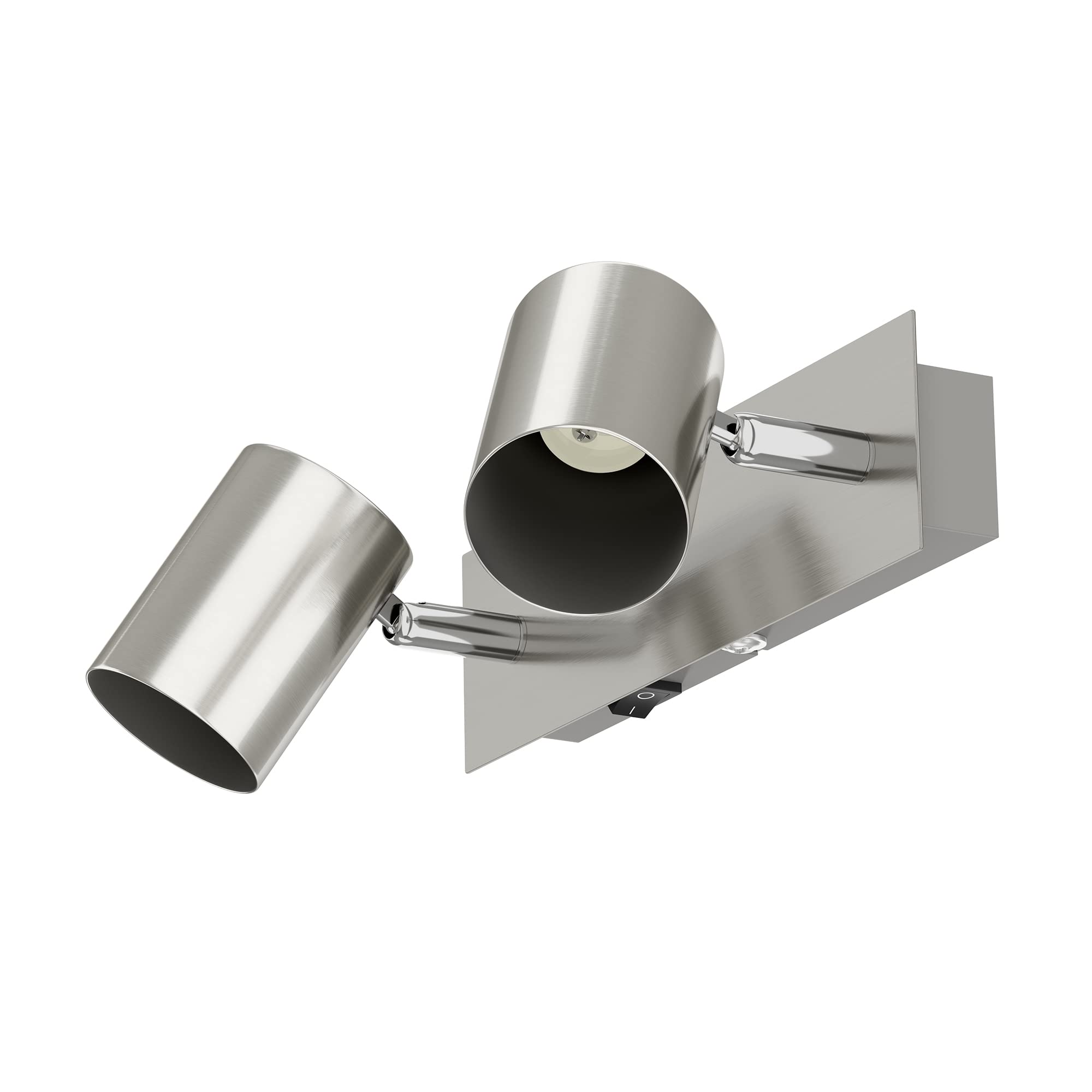 ledscom.de Wall lamp WAIKA, 2-Light, Switch, Stainless Steel matt, Angular, 2X GU10 max. 60W — image 1