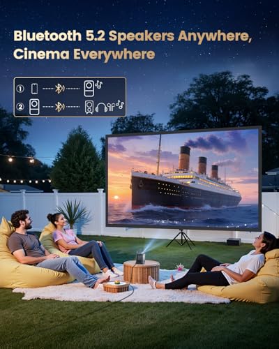 4K Mini Projector Netflix Ready,30000 Lumen Smart Portable Home Cinema WiMiUS P61 PRO Projector with 3D Dolby Audio Short Throw, TOF 1s Focus WiFi6 Bluetooth 5.4 HDR10 for Bedroom Outdoor Movies,Gifts