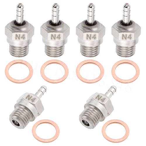 6PCS Hobbypark 70117 Glow Plug #4 N4 Spark Medium Hot Nitro Engine Parts for Traxxas Redcat HPI HSP 1/8 1/10 RC Car Truck Buggy