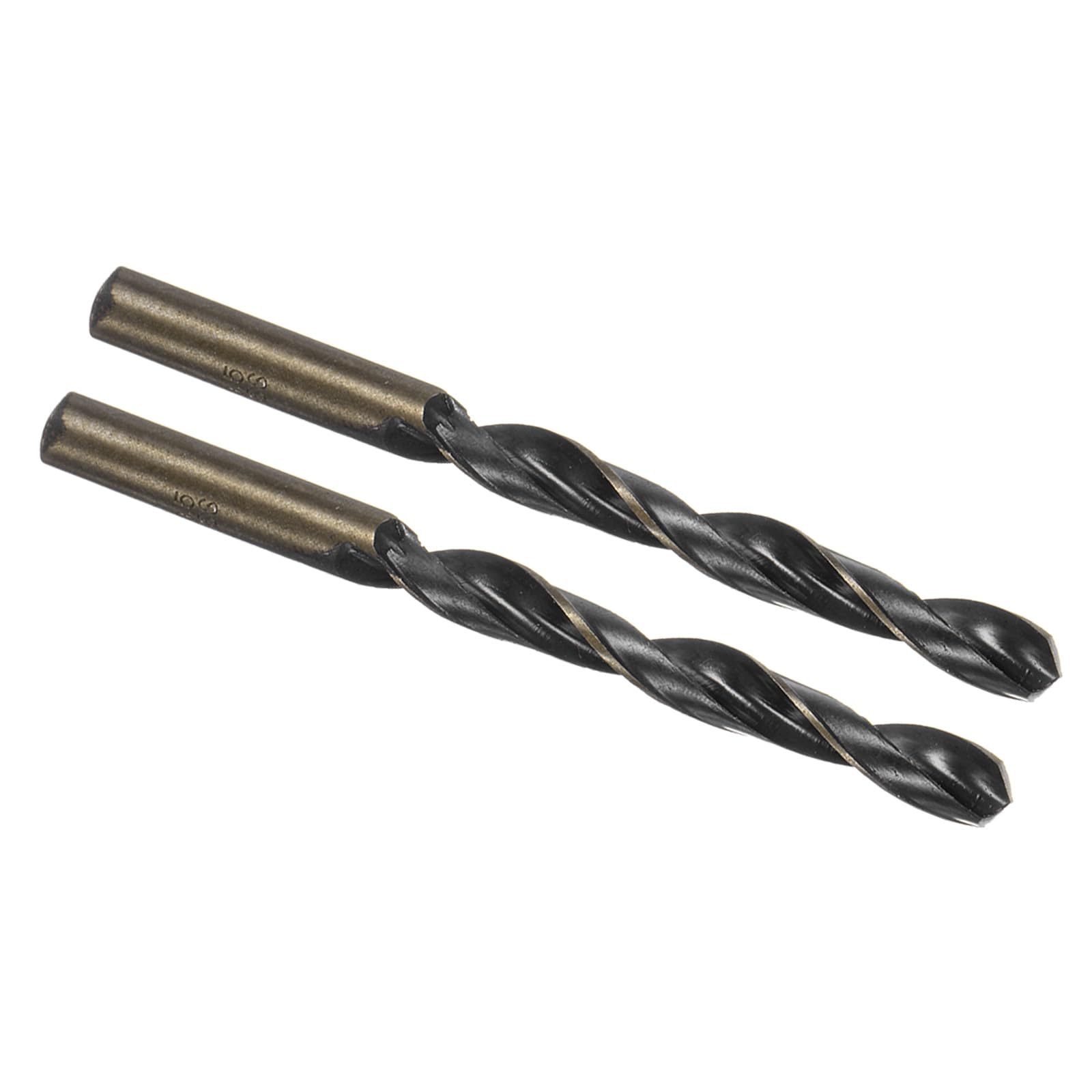 Kozelo 2PCS Twist Drill Bit - [9.5mm / 0.4"] Titanium Nitride High-Speed Steel Round Shank Jobber Bit Set Black Gold for Metal Wood Plastic Steel Use, 80mm / 3.1" Blade Length — image 1