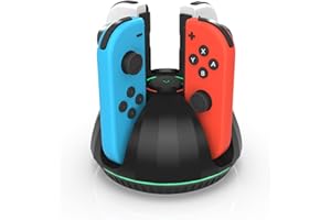 NALENSY Switch Controller Charger for Nintendo Switch Joy Con,Charging Station for 4 Nintendo Joycons Controller with Led Indication,Joy Con Charging Dock Stand with USB Type C Charging Cable