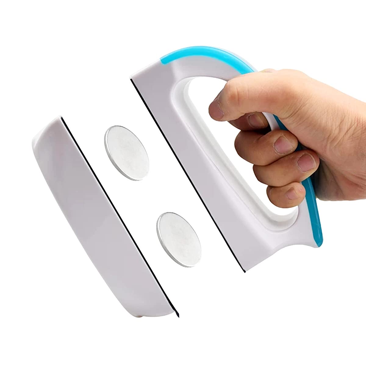 Podazz Magnetic Aquarium Glass Cleaner Fish Tank Glass Algae Scrapers, Floating Magnetic Scrubber Clean Brush, Scratch-Free, Non-Slip with Handle(L)