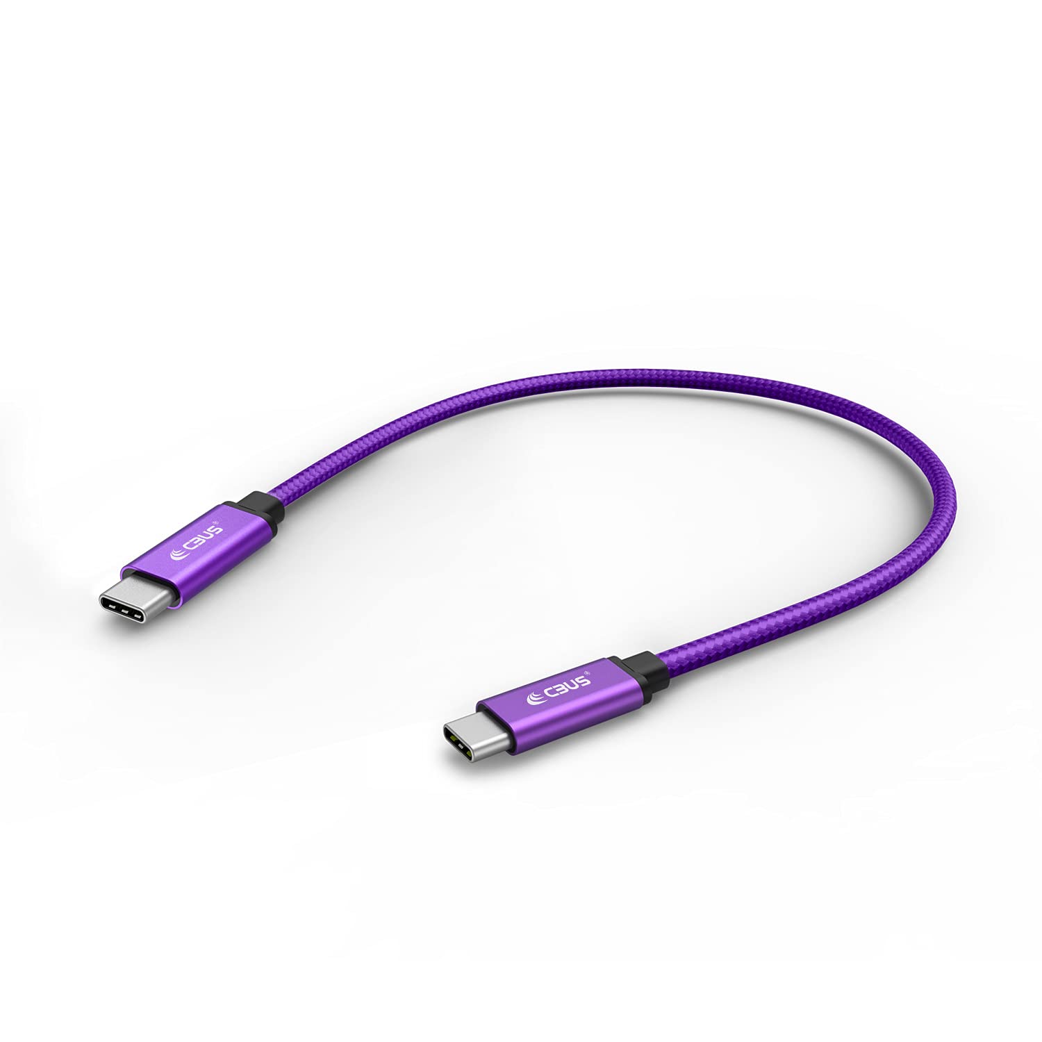 CBUS - Braided USB-C to C Fast Charging Heavy-Duty Cable for iPad Air (2020), iPad Pro (2018/2020/2021), Samsung Galaxy Tab S7, S7 FE, S7+, S6 Lite, and Active Pro. (25cm, Purple)