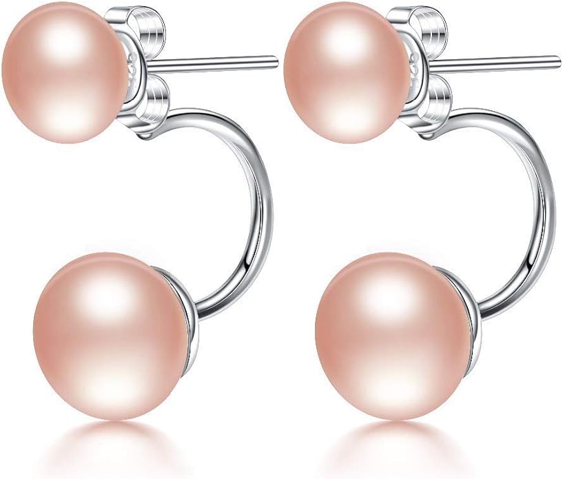 Kim Johanson Set di gioielli da donna con perle *Hailey* in argento Sterling 925 con perle d'acqua dolce viola collana & orecchini con sacchetto regalo