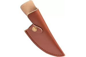 Leather Fixed Sheaths 6 Inch/Cleaver Knives，Boning Knife， Waterproof Blade Protector with Belt Loop | Camping, BBQ, Hunting &