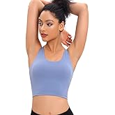 OKHOTY Longline Sports Bras for Women Workout Padded Sports Yoga Bra Tank Tops Crop Top