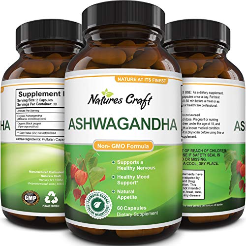 Pure Ashwagandha Extract and Root Tablets Ginseng Herbal Vitamin