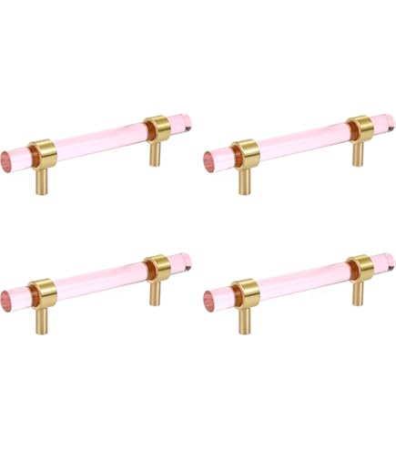 LBFEEL 3.78 5 Pink Drawer Pull Handle Natural Crystal Stone Dresser Knob  Kitchen Cabinet Pull Hardware 96 128mm (Knob) - Amazon.com