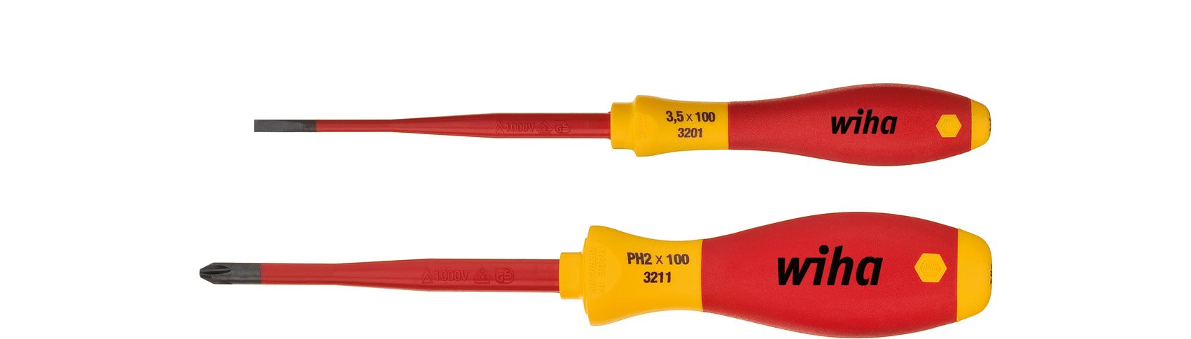 Wiha VDE Slotted/ PH2 Slim Fix Screwdriver Set (2 Pieces)