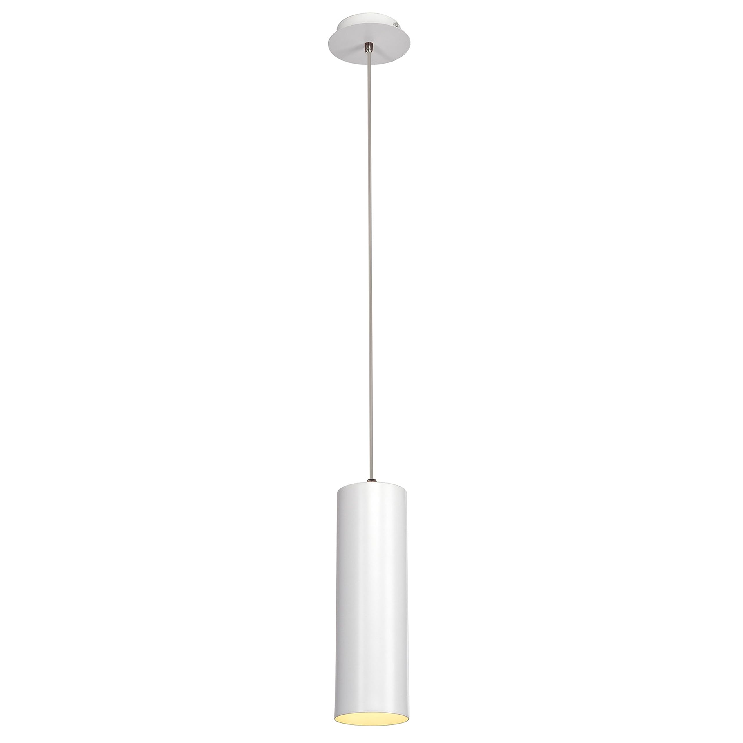 SLV Pendant Light - Enola Aluminium Light Shade with Cylindrical E27 Socket - Easy to Install Ceiling Lights for Living Room, Kitchen & Bedroom - 60W, 220-240V, 32 x 10 x 14.5 cm, White
