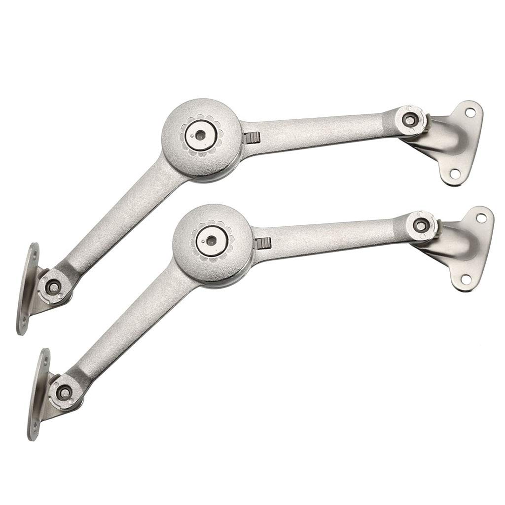 Beikalone Modern Satin Nickel Lid Support Hinges (2Pcs), Soft Close, Max Weight Support 40lb/2pcs