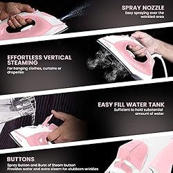 Utopia Home Steam Iron for Clothes - Non-Stick