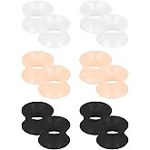 Cisyozi 10G-25mm Ultra Thin Silicone Ear Gauges Ear Tunnels Plugs Stretchers Expander Double Flared Flesh Gauge Earlets Plug Gauges Kit Piercing Jewelry for Women Men Clear Black Flesh Skin