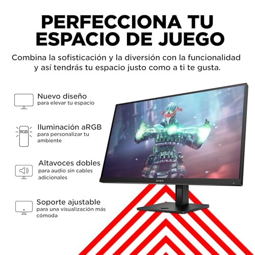 OMEN 27s Monitor Gaming 27" FHD 1920 x 1080 a 240Hz, IPS, 16:9, 1ms, HDMI, Antirreflejo,AMD FreeSync Premium, Compatible con Consolas Negro