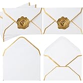 100 Pieces Mini Gift Card Envelopes Colorful V Flap Small Envelopes with Gold Border for Blank Note Cards, Business Gift Cards (White, 4 x 2.7 Inches)