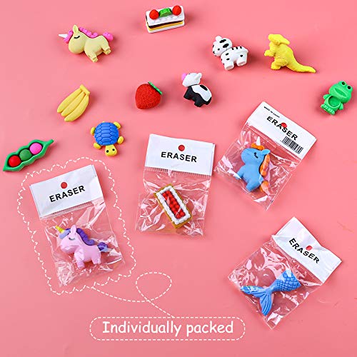 3 otters 75PCS Mini Puzzle Eraser Take Apart Erasers, Fruit and Vegetable Eraser Pencil Erasers for Kids Classroom Prizes Homework DIY Toys