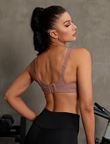 WingsLove Women's High Impact Sports Bra Full Coverage Wirefree Run view 2