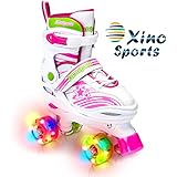 Xino Sports Adjustable Roller Skates for Children - Featuring PU Wheels, Awesome-Looking, Safe and Durable Roller Skates, Perfect for Boys and Girls!
