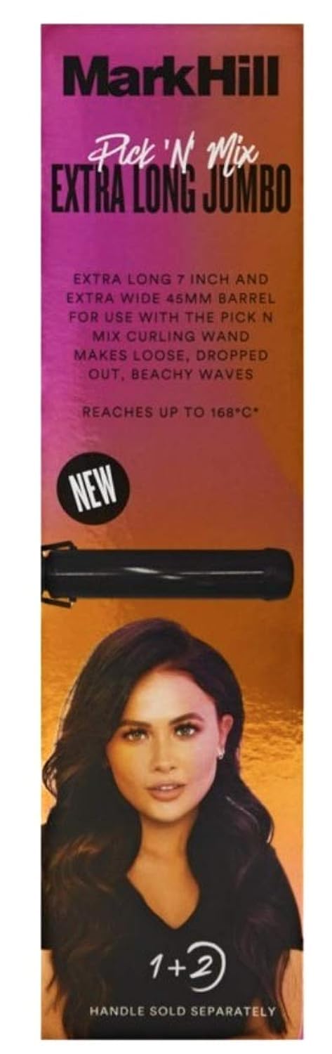 Mark Hill Pick 'N' Mix Interchangeable Curling Wand - Extra Long Jumbo Barrel - Black (Handle Sold Separately)