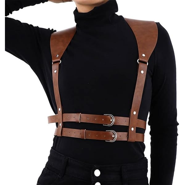 Amazon.com: Asooll Leather Harness Belt Goth Punk Chest 
