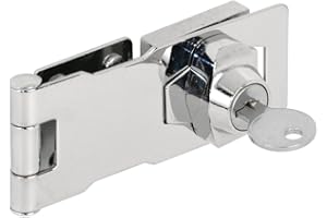 Prime-Line Products U 9951 Keyed Hasp, 4-Inch Long, Twist Knob, Chrome Plated