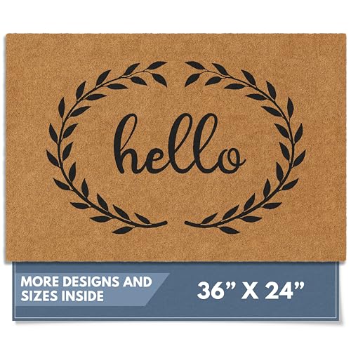 Barnyard Designs Hello Wreath Doormat