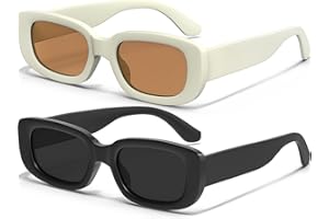 AWGSEE Retro Rectangle Kids Sunglasses 90’s Vintage Fashion Narrow Square Frame Glasses Shades for Girls Boys UV Protection