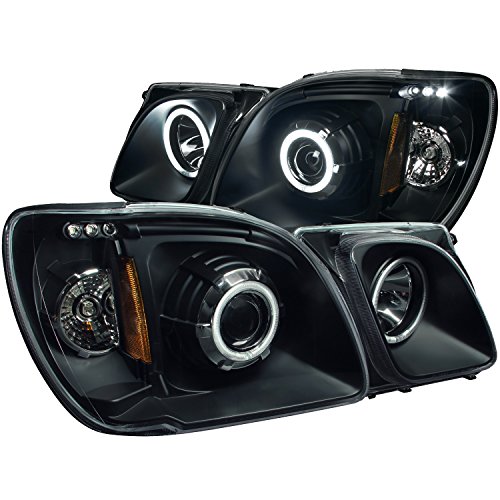 AnzoUSA 111170 Black Clear/Amber Projector Halo Headlight for Lexus LX470 - (Sold in Pairs)