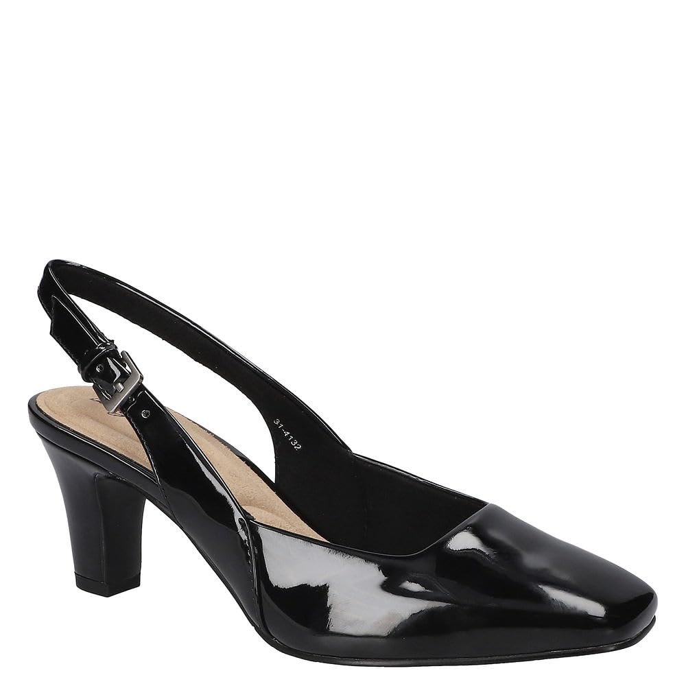 Easy Street Women’s Ritsa Pump, Black Patent, 7.5 Wide