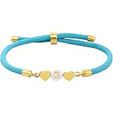 SUMMER LOVE Multicolor Letter Initial Bracelet for Women Love Heart Cute Jewelry Gift Ideas for Girlfriend Daughter Mom Grandma On Birthday Christmas (G, Blue)