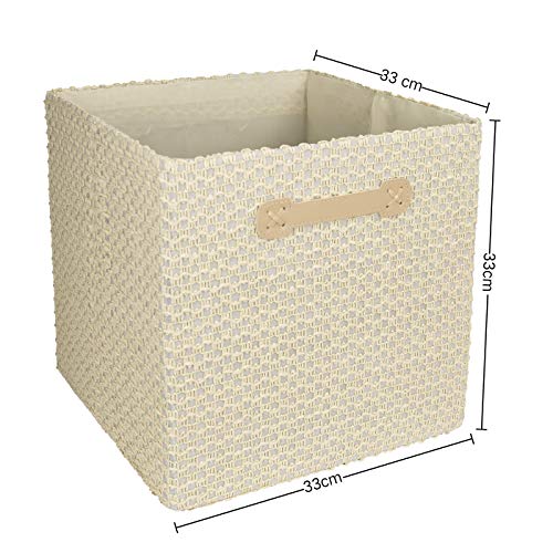 Foldable Cube Storage Bins 13x13 Inch, Delicate Lace Textured Storage