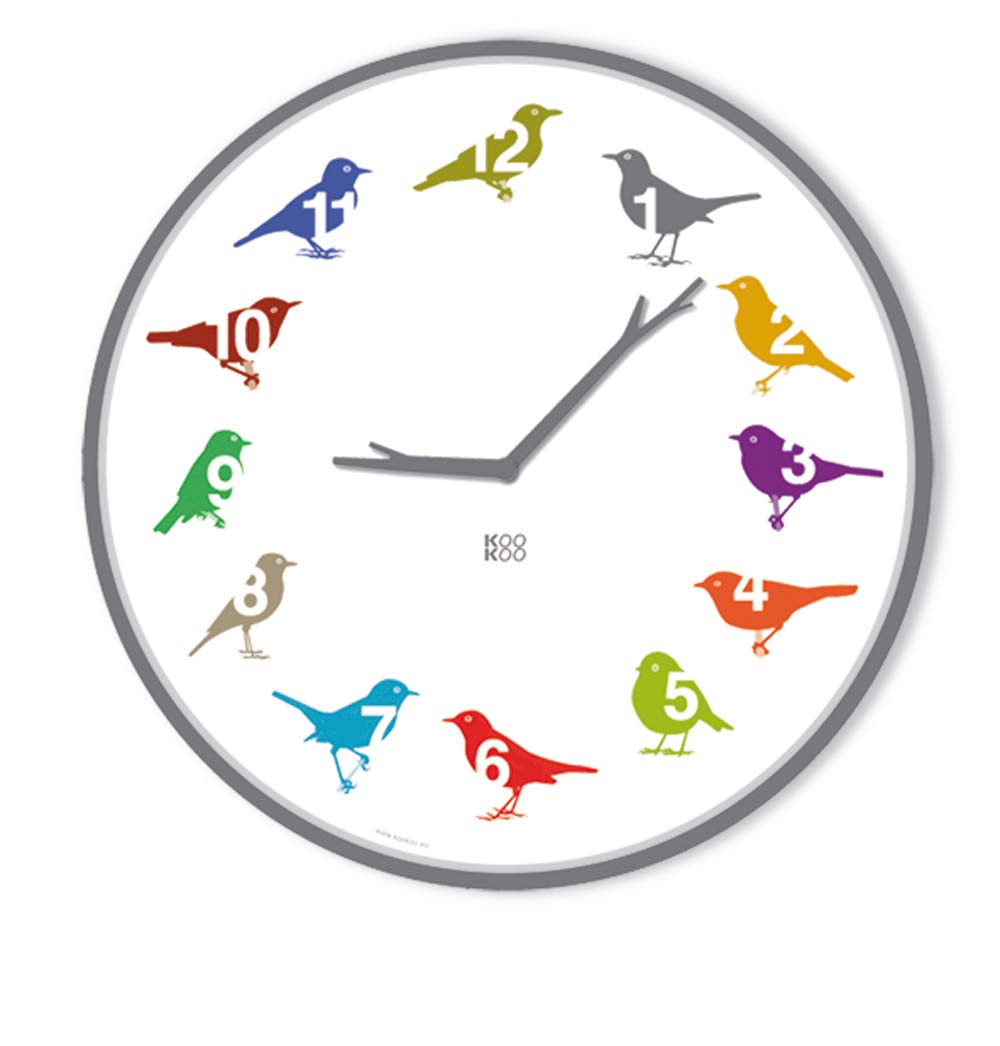 KOOKOO UltraFlat color, the singing birdclock includes 12 genuine original field recordings from native songbirds