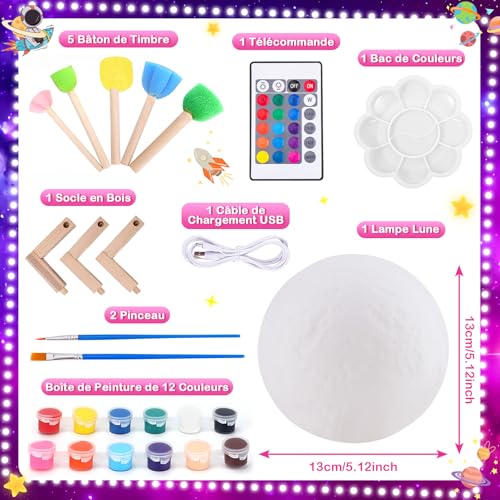 Girl Gift 7 8 9 10 Years: Toy Child 5 6 7 8 Years Manual Activities for Children Creative Leisure Children 8-9-10-11 Years Painting Kit Lamp Moon Night Light Birthday Gift Girl Boy 3-12 Years