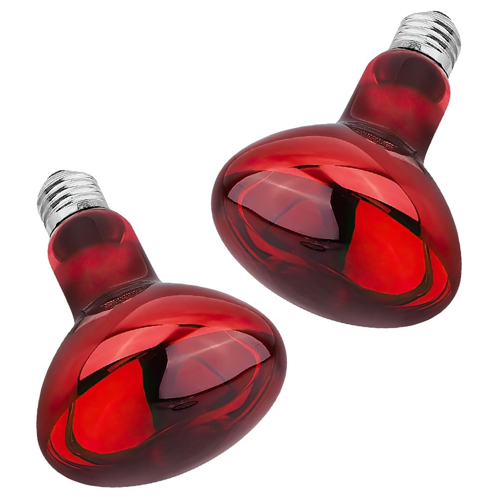 SKIKHN Infrared Heating Lamp, 2 Pieces Reptile Heating Lamp