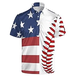 Xdceu American Flag Polo Shirts for Men Golf Polo