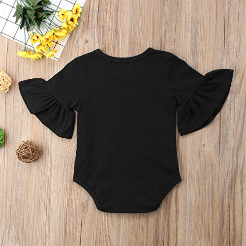 Infant Baby Girl Basic Bell Short Sleeve Cotton Romper Bodysuit