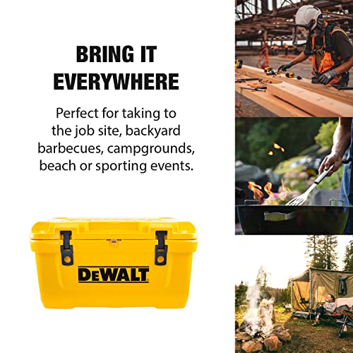 DEWALT 65 Qt Roto Molded Cooler, Heavy Duty Ice Chest for Camping, Sports & Outdoor Activities