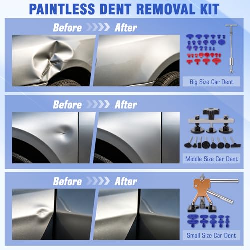 78Pcs Car Body Dent Puller Kit Car Dent Puller Kit Dent Hammer Puller Bridge Puller Kit for Car Vehicle Portier Dent Removal