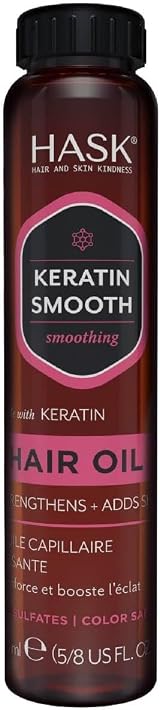 HASK Keratin Smoothing Shine Hair Oil Treatment 18mL Vial Frizz Control Colour view 1