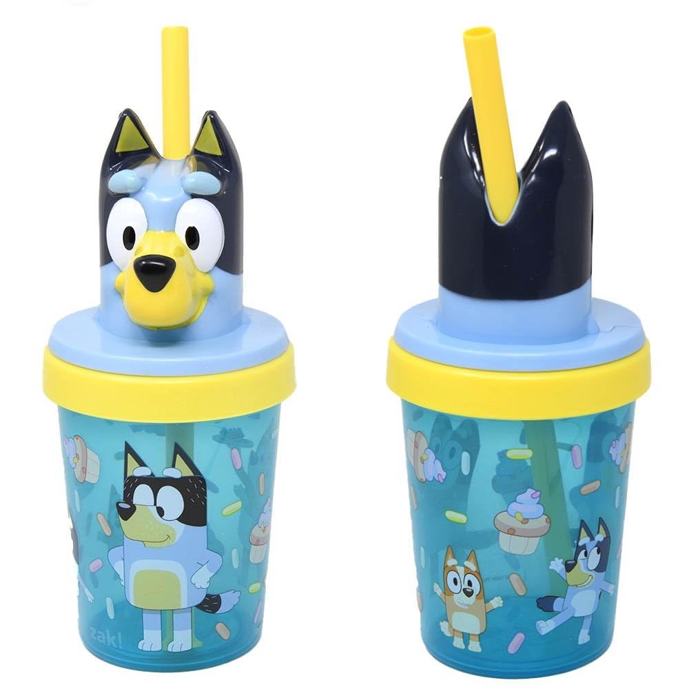 Photo 1 of Bath Bluey 3D Molded 13Oz Sipper Cup With Straw-Set Of Two